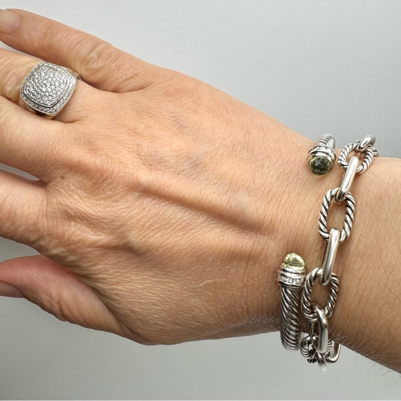 David Yurman 5mm Prasiolite Cable Bracelet With Diamonds - Picture 8 of 8